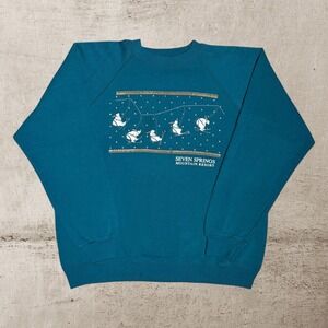 Vtg Seven Springs Mountain Resort Sweatshirt Adults XL Skiing Polar Bear Graphic